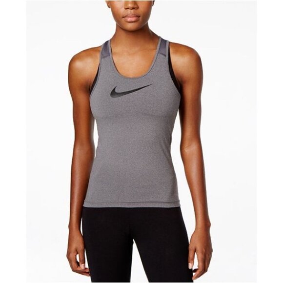 Nike Pro Cool Dri-Fit Logo Tank Top Grey Racerback Sleeveless Size XS - Picture 1 of 10
